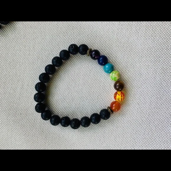 7 Healing Chakra Natural Stone Beaded Bracelet - Picture 9 of 9